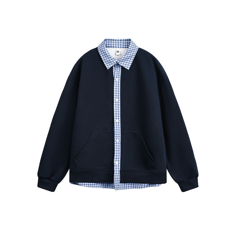 Ladies Oversized Casual Hoodie with Chic Shirt Collar