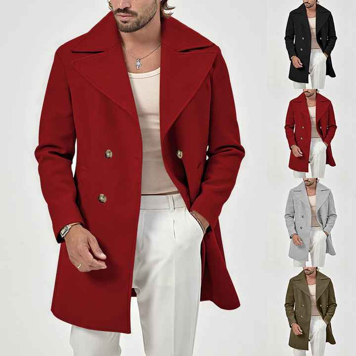 Elegant wool coat for men with double-breasted and modern fit Lune London