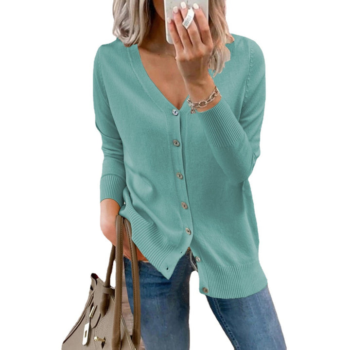 Cardigan for ladies with buttoned front and V-neck Lune London