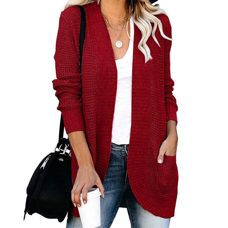 Knit jacket for women with a breathable mesh structure and practical pockets Lune London