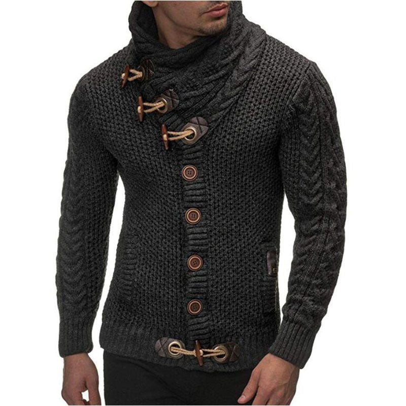 Men's Cardigan with Asymmetrical Collar Lune London