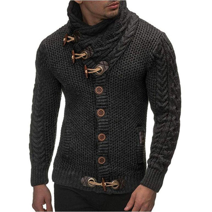 Men's Cardigan with Asymmetrical Collar Lune London