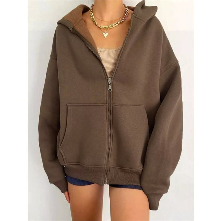 Women’s hoodie with zipper and relaxed fit Lune London