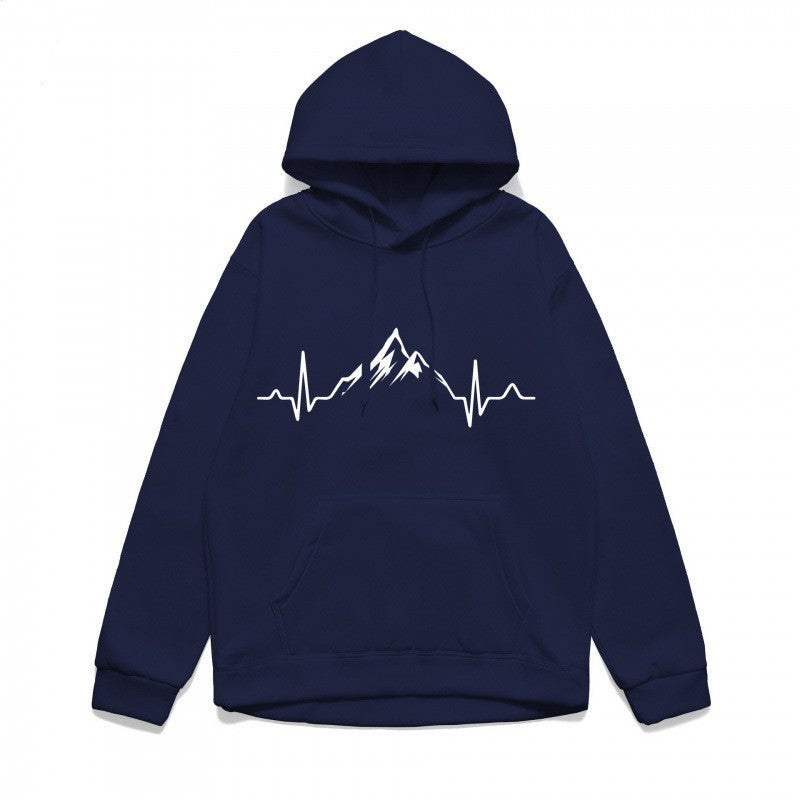 Women's hoodie with stylish mountain motif and high-quality cotton Chic & Stil