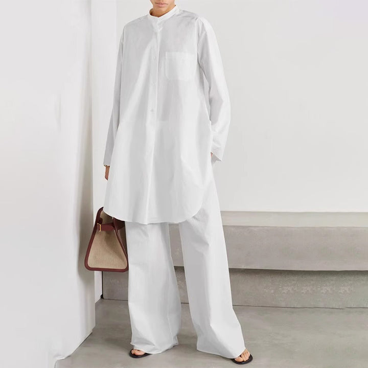 Blouse de mode femme avec col rond et coupe asymétrique Chic & Stil