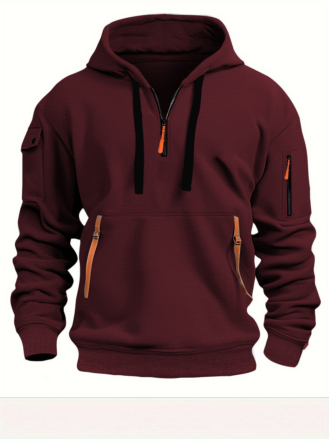 Women's hooded sweatshirt with functional pockets and modern stand-up collar Chic & Stil