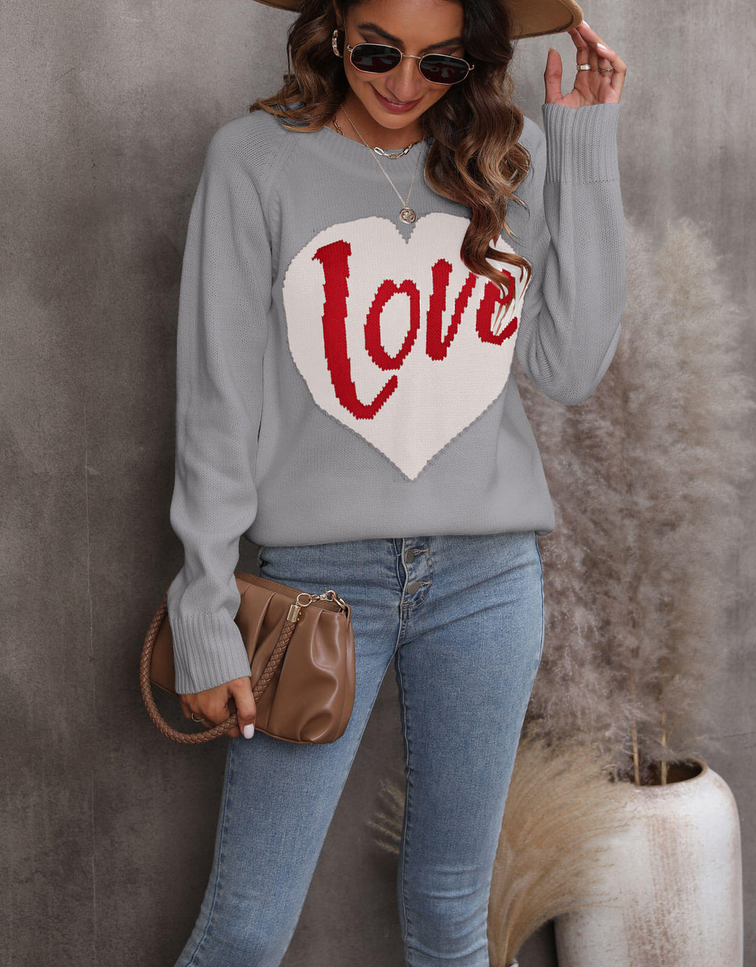 Pull en tricot pour femmes avec design en forme de cœur Chic & Stil