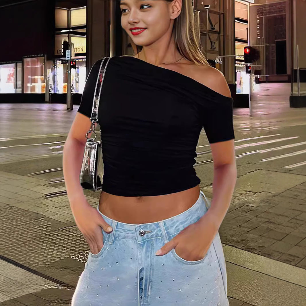 Off-shoulder shirt for women with gathers Chic and Style