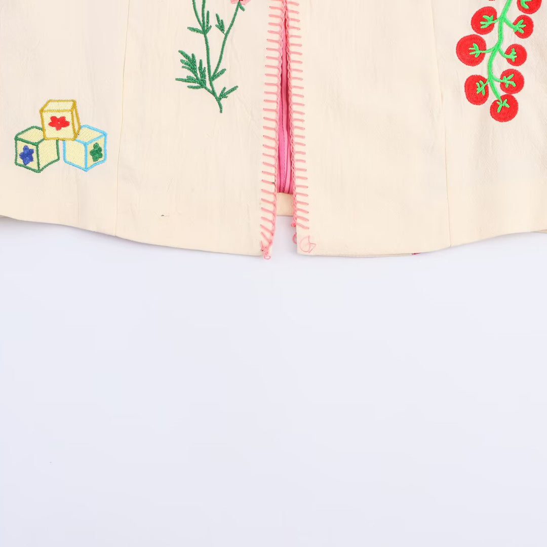 Women embroidered bomber with colorful patterns Lune London