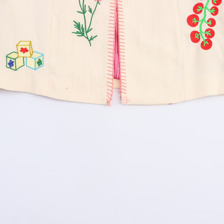 Women embroidered bomber with colorful patterns Lune London