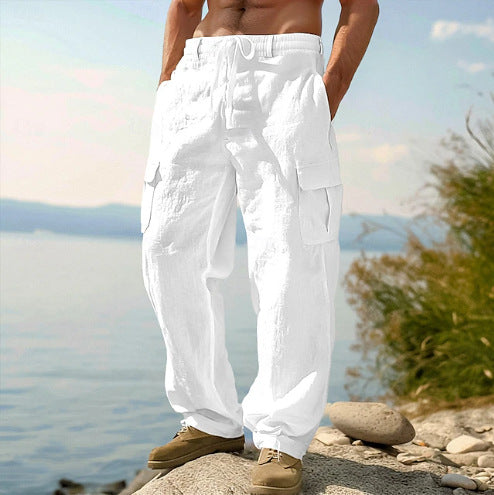 Casual cargo pants for men with adjustable waist and practical side pockets Lune London