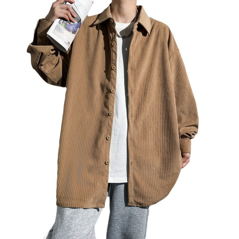 Ladies Oversized Shirt in Chic Cord and Style