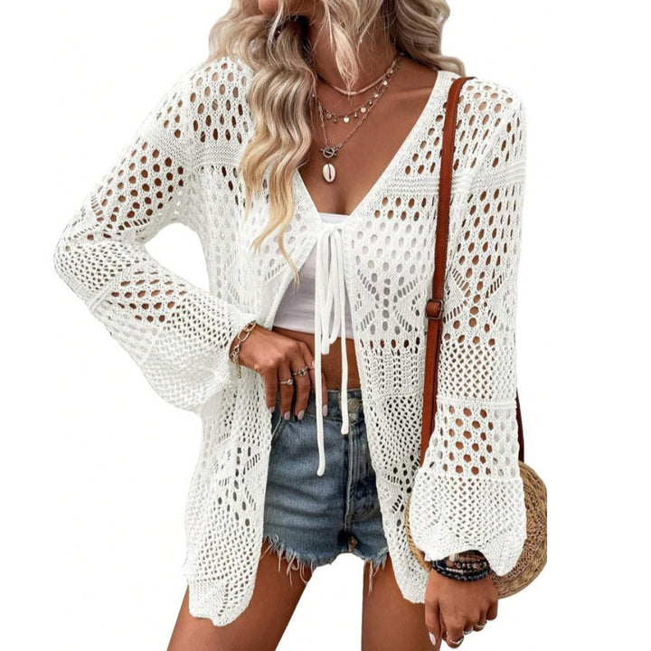 Ladies' knit kimono with an airy mesh structure Lune London