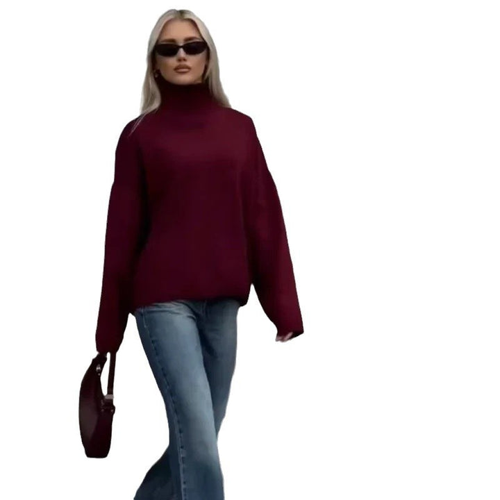 Oversized sweater for women with high collar Lune London