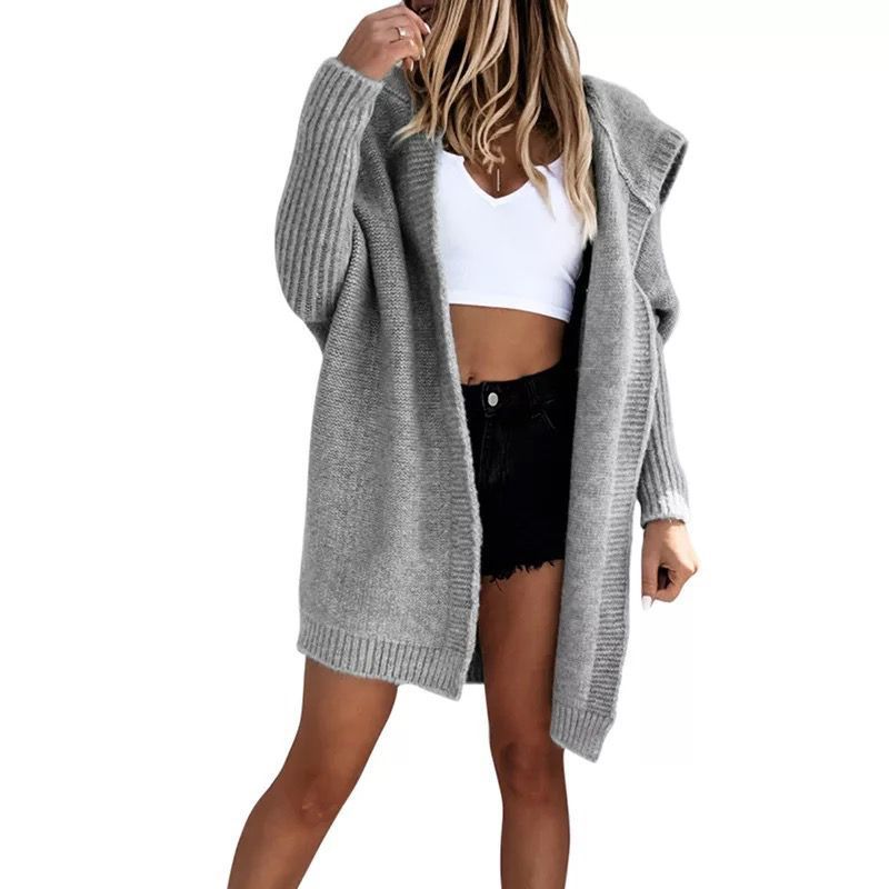 Women's knit cardigan with a relaxed fit and large hood Lune London