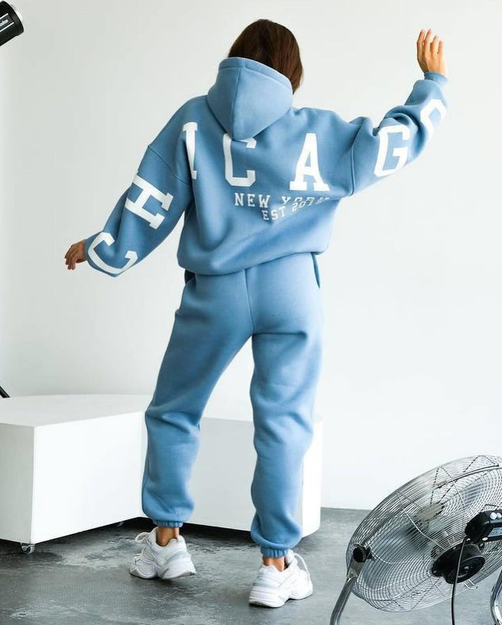 Ladies oversized tracksuit with hood and elastic cuffs Lune London