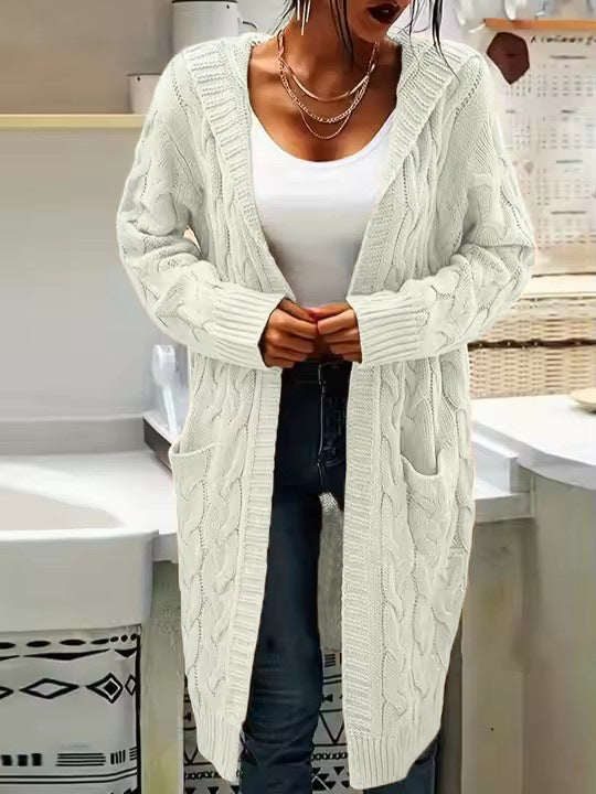 Women's cardigan with pockets and cable pattern Lune London