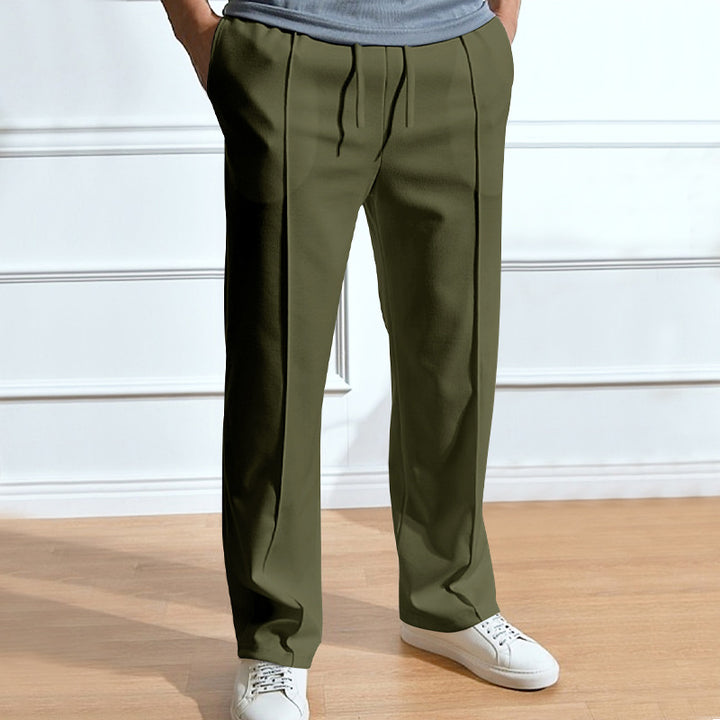 Men's leisure pants with elastic waistband and side snap buttons Lune London