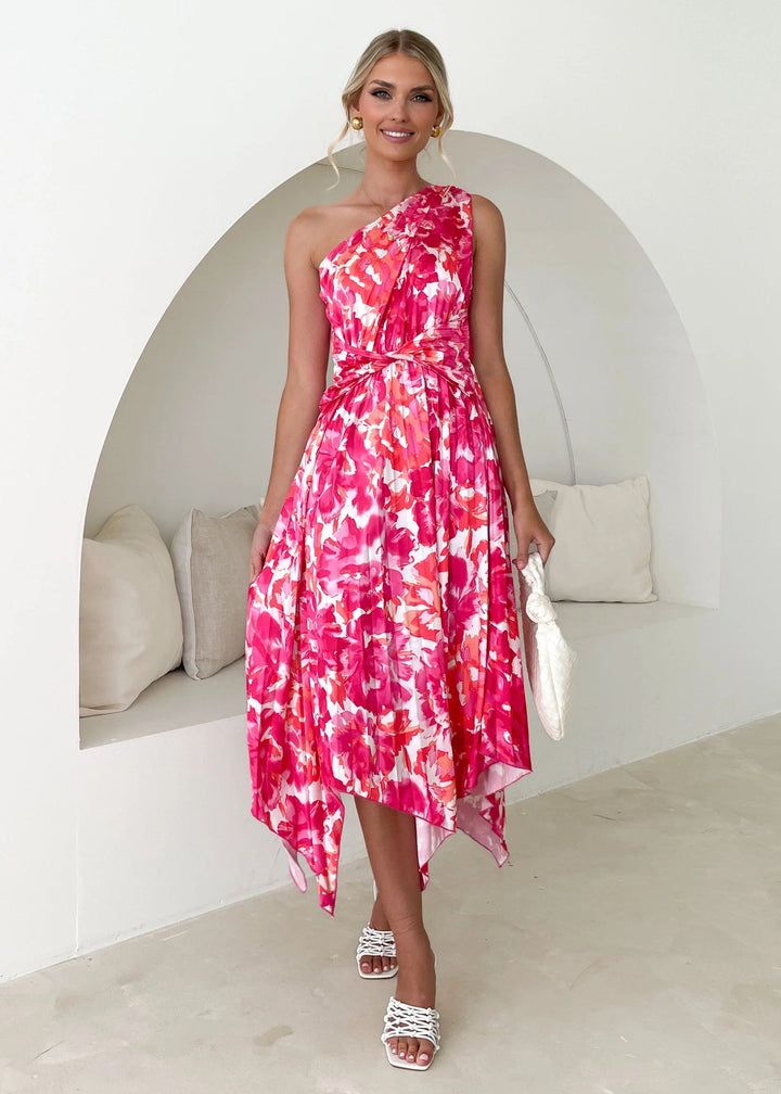 Asymmetrical floral wrap dress Lune London for women