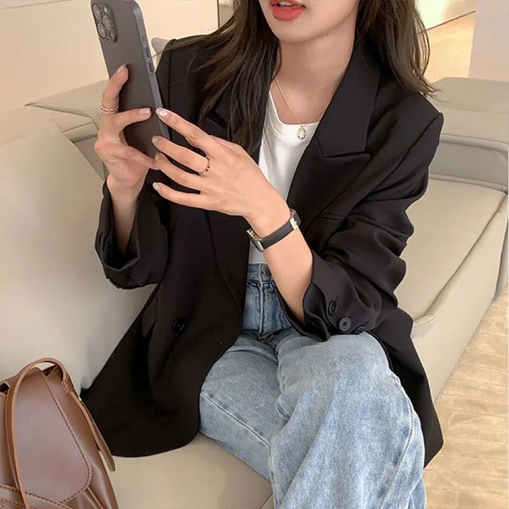 Blazer surdimensionné pour femme en tissu texturé Chic & Stil
