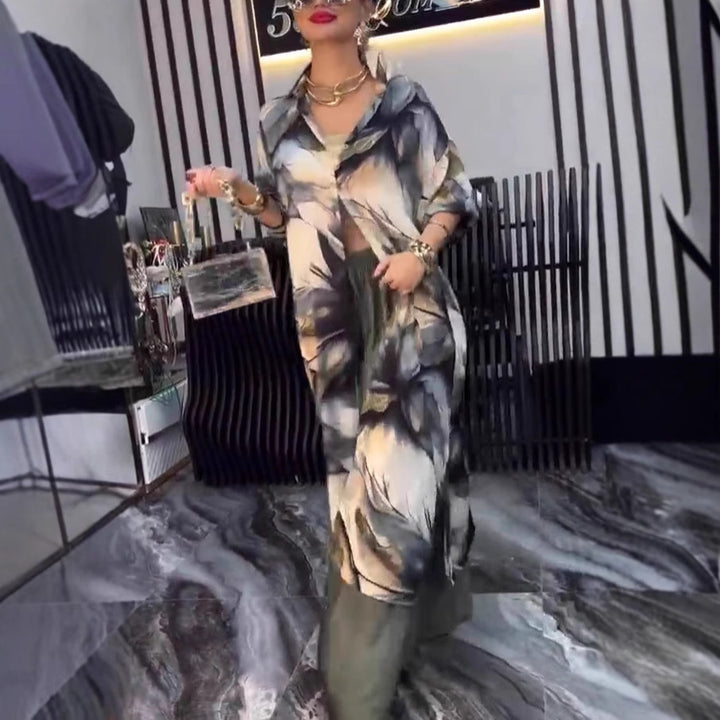 Trendy long t-shirt for women with floral print and relaxed fit Chic and Style
