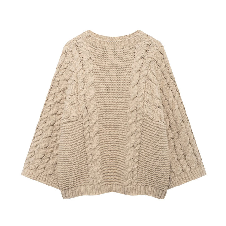 Knitted sweater for women with a relaxed oversized fit and an elaborate textured pattern Lune London