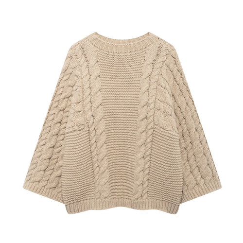 Knitted sweater for women with a relaxed oversized fit and an elaborate textured pattern Lune London