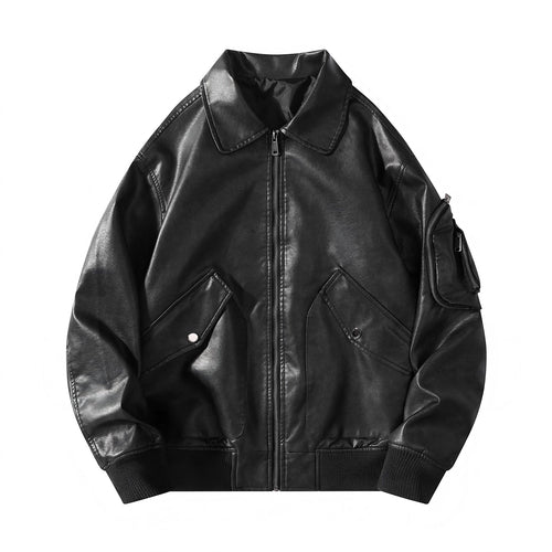 Casual faux leather jacket for women with practical pockets Lune London