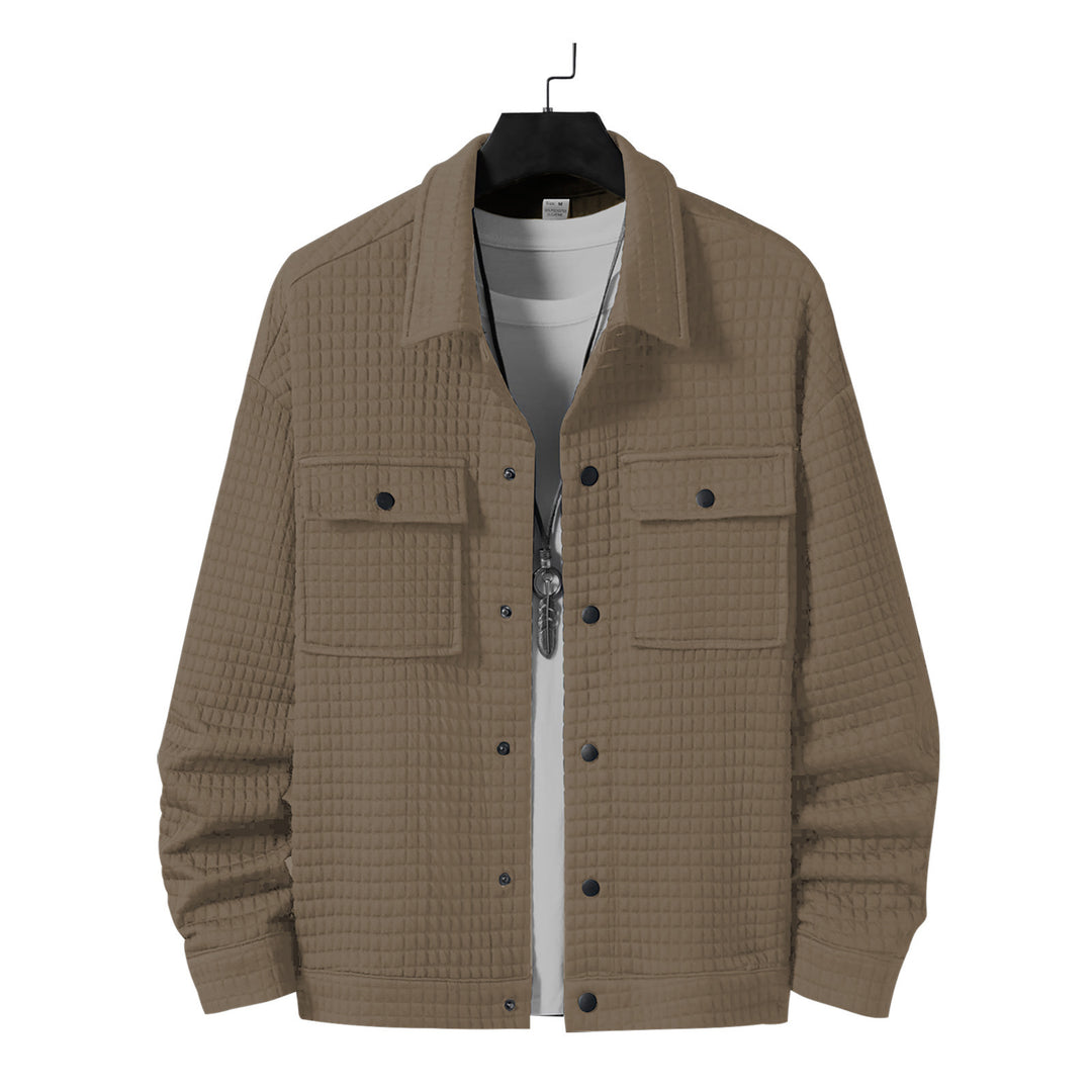 Casual shirt jacket for men with textured fabric and practical pockets Lune London