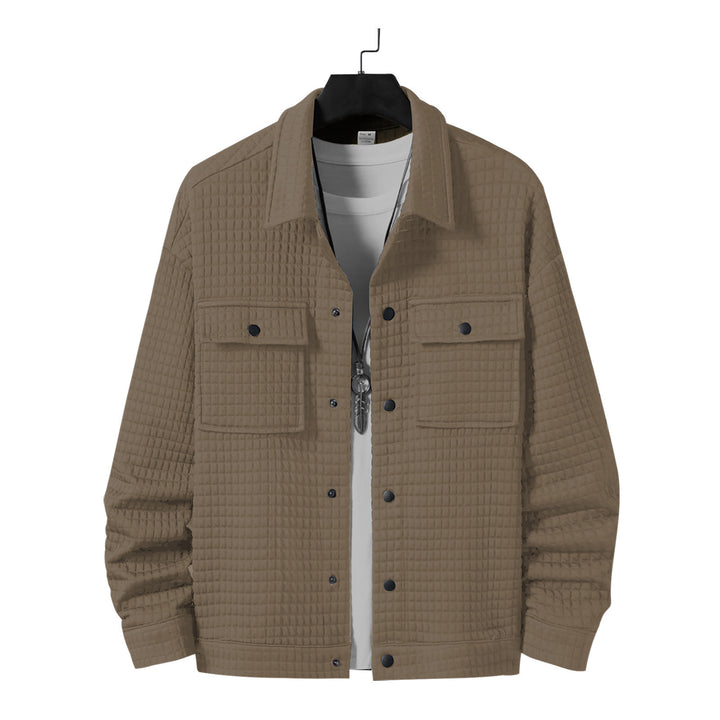 Casual shirt jacket for men with textured fabric and practical pockets Lune London