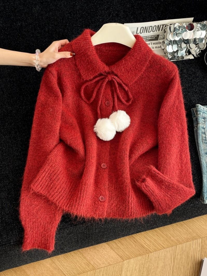 Cardigan féminin ludique avec grand col Chic & Stil