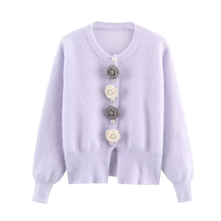 Ladies Cozy Knit Vest with Elegant Floral Details Lune London