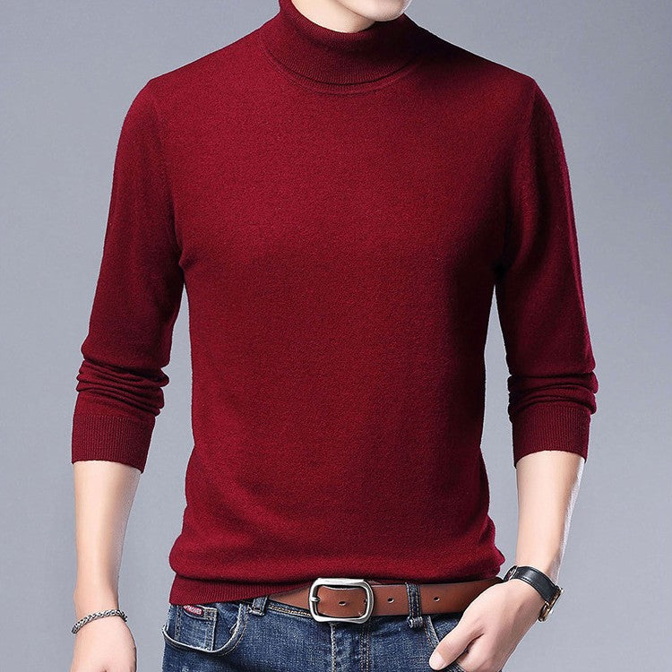 Men's Elegant Roll Neck Sweater in Fine Wool Lune London