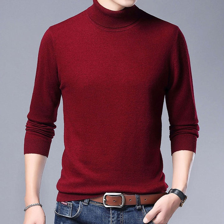 Men's Elegant Roll Neck Sweater in Fine Wool Lune London