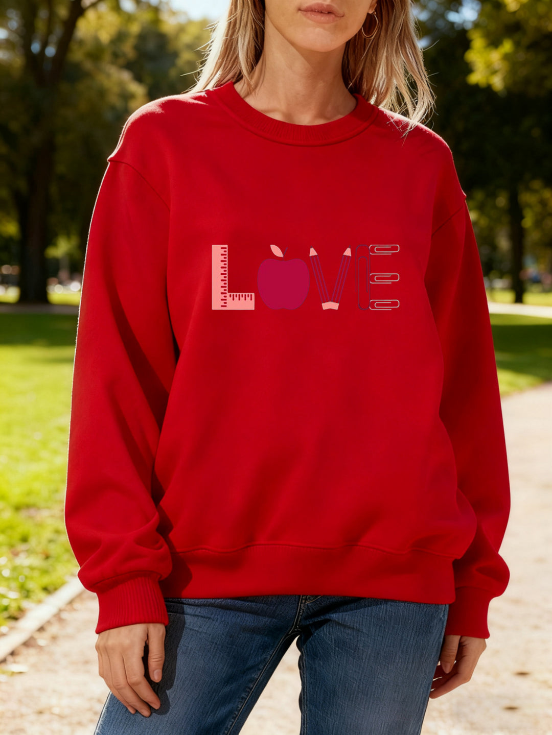 Sweat-shirt pour femmes avec motif créatif d'amour Chic & Stil