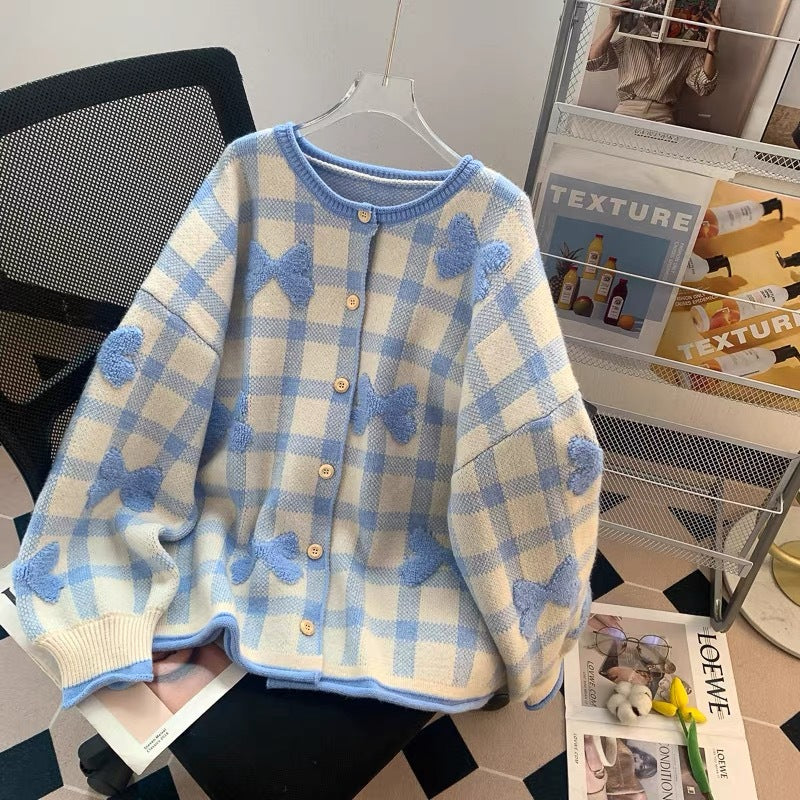 Cardigan surdimensionné pour femmes avec motif cœur Chic & Stil
