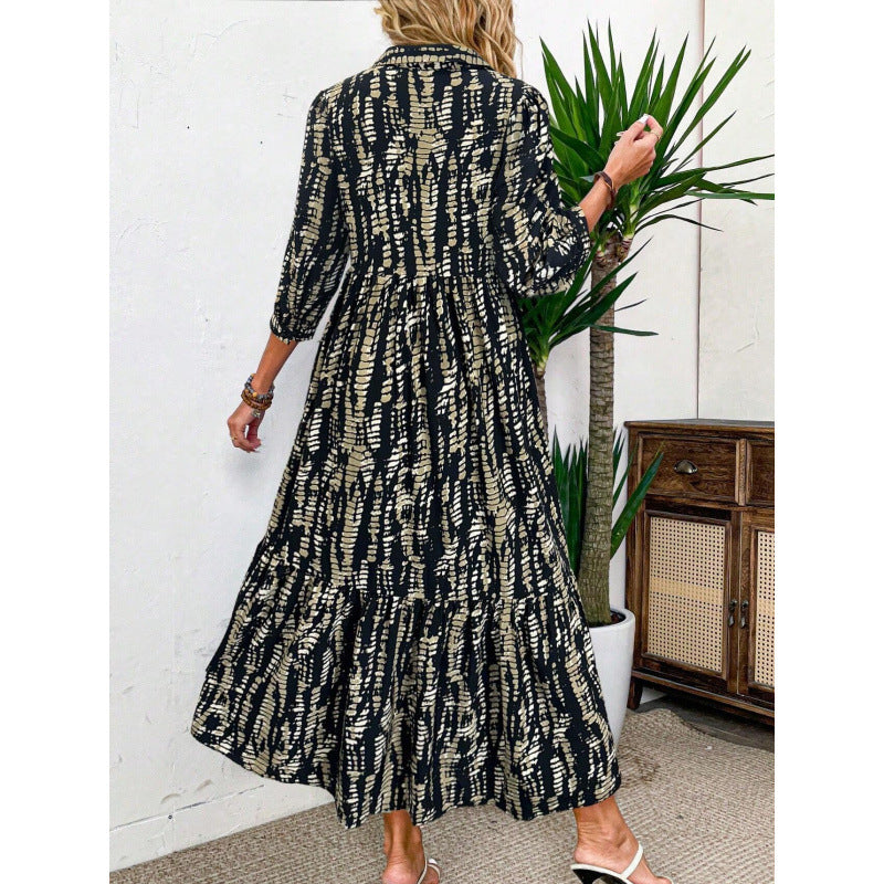 Maxi dress for women with casual collar and relaxed fit Lune London