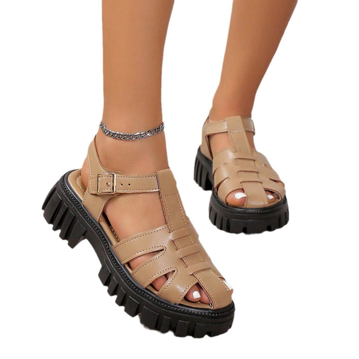 Women’s Bock Sandals with Sturdy Platform and Fashionable Strap Design Lune London