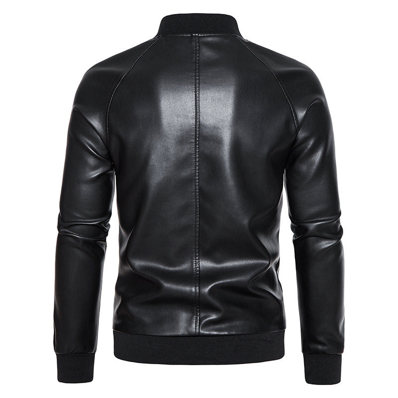 Men's biker jacket in high-quality faux leather with elastic waist Lune London