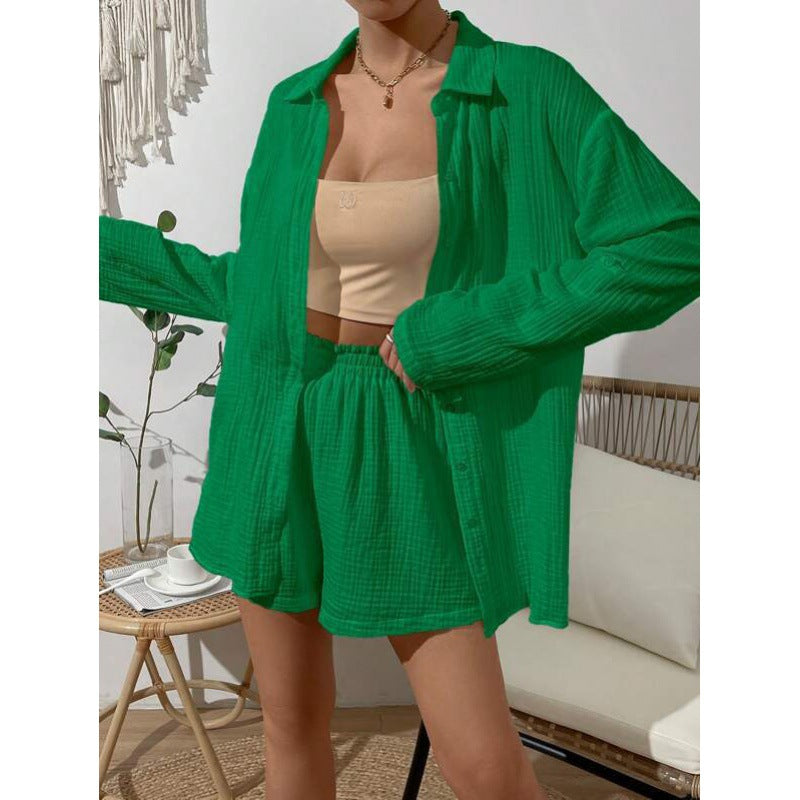 Lune London short sleeve top and lightweight shorts set for ladies