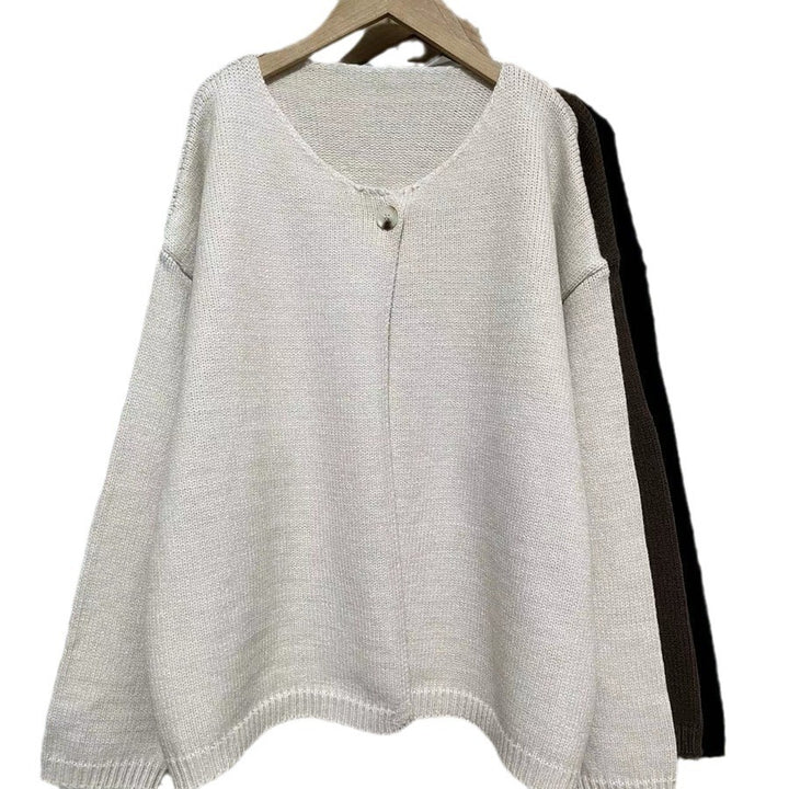 Oversized knit jacket for women with soft textures and open front Lune London