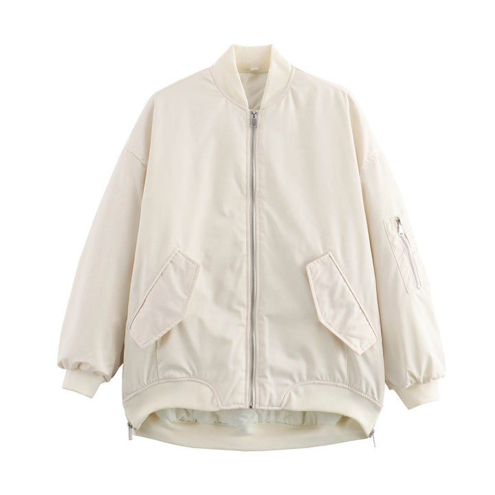 Casual bomber jacket for women with elastic cuffs and practical pockets Lune London