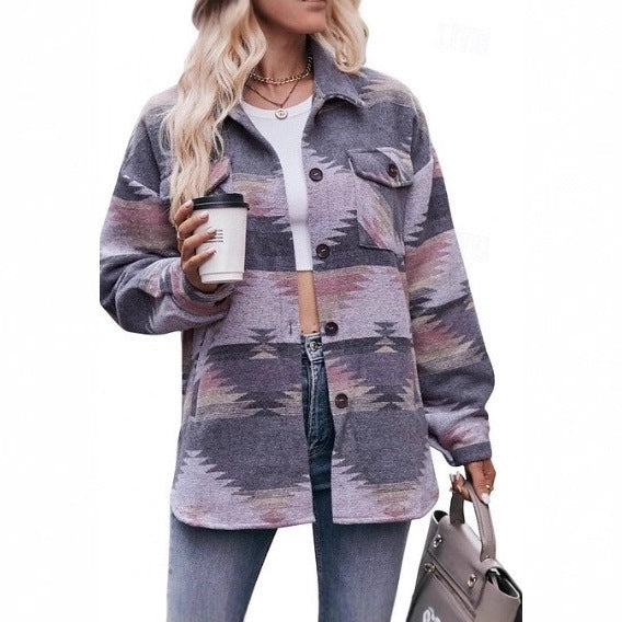 Oversized blouse jacket for women with decorative pattern Lune London