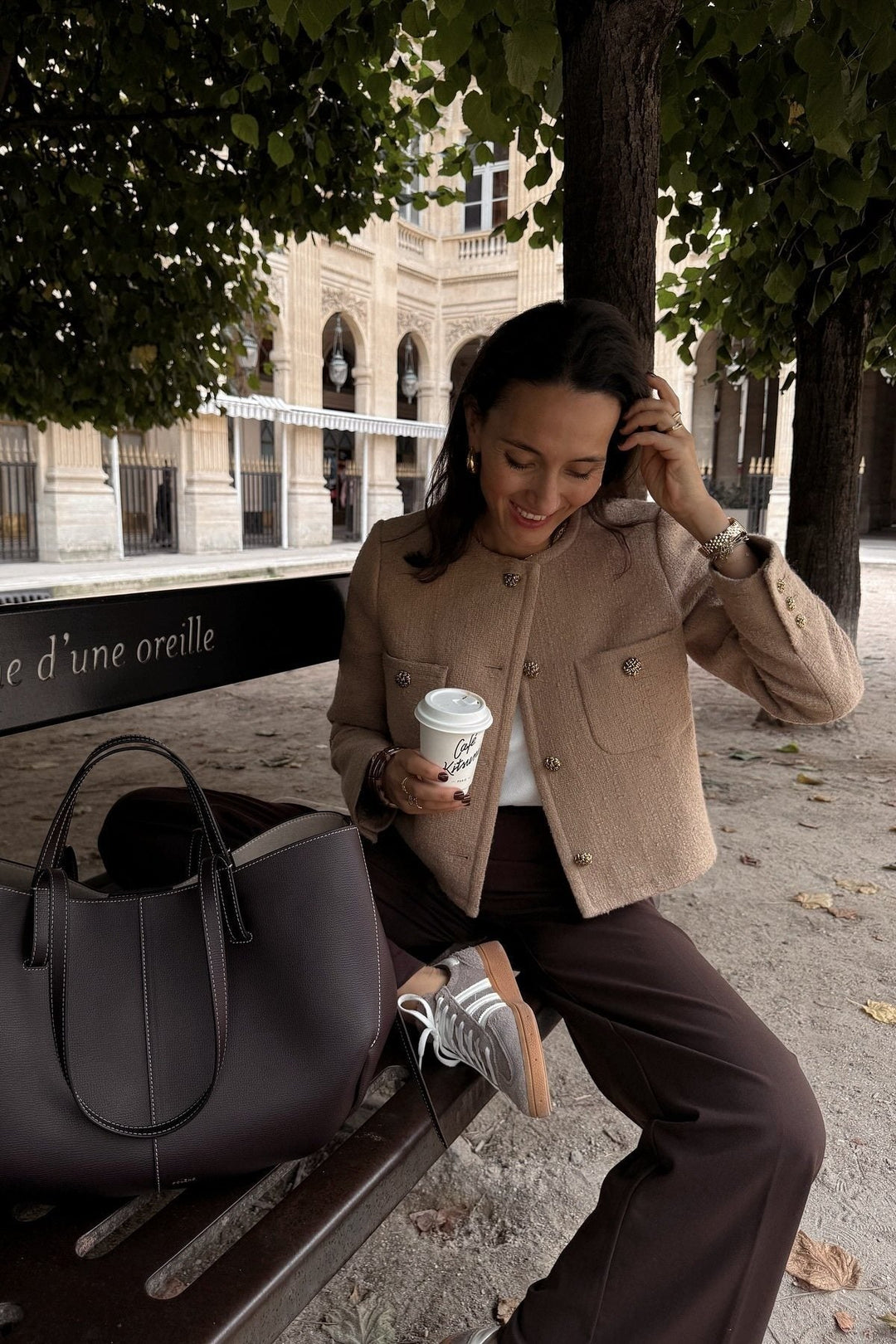 Lune London | Fitted Boucle Jacket Decorative Buttons Refined and Modern