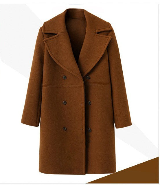 Women Elegant Double Button Coat with Modern Lapels Lune London