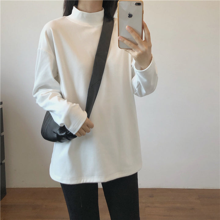 Ladies fashionable long-sleeve shirt with high collar Chic & Stil