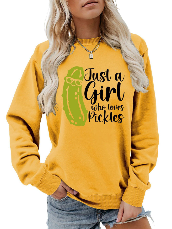 Sweat-shirt pour femmes avec motif de concombre humoristique et coupe décontractée Chic & Stil