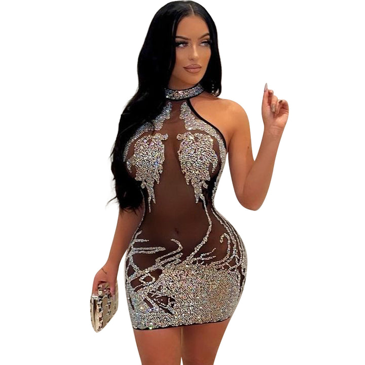 Mini dress for women with rhinestone embellishments Lune London