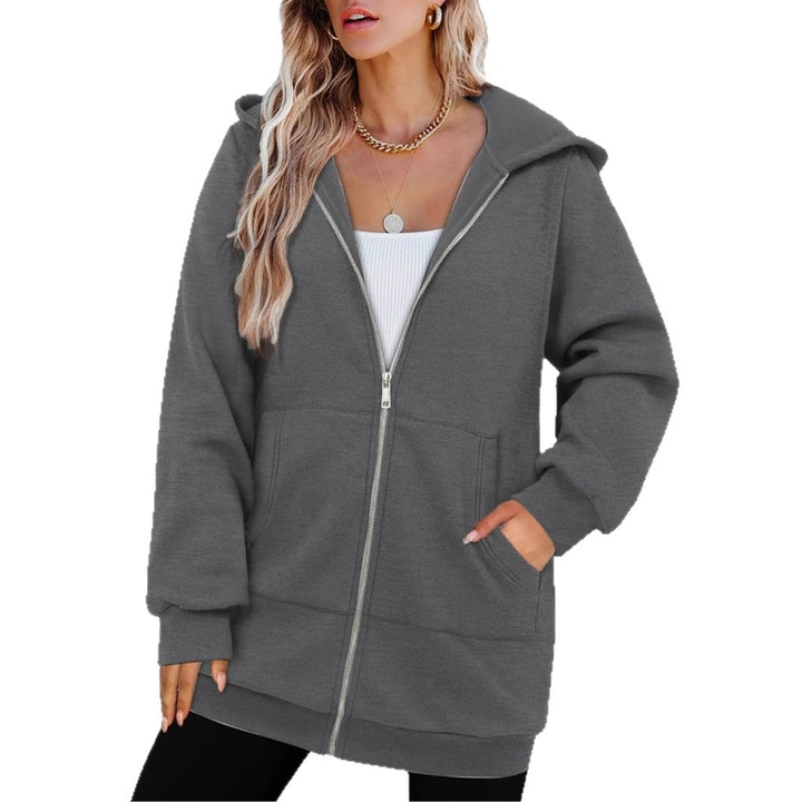 Women's hooded sweatshirt jacket with generous pockets from Lune London