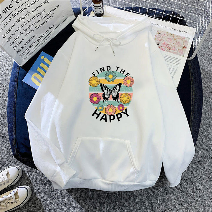 Women's hoodie with floral design and inspirational print Chic & Stil